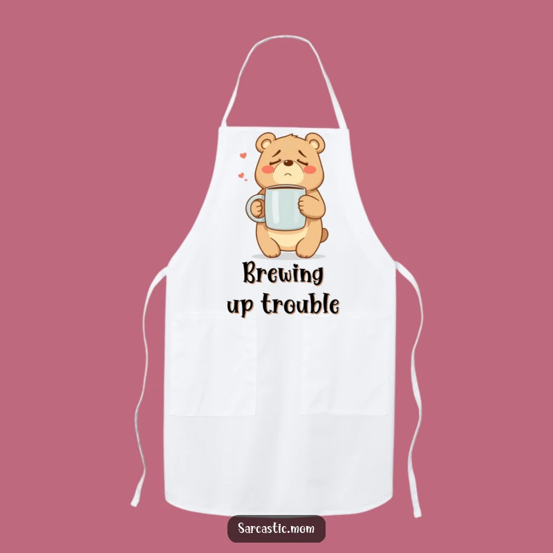 Funny Mama Bear Apron: Cook with Coffee-Fueled Mom Humor