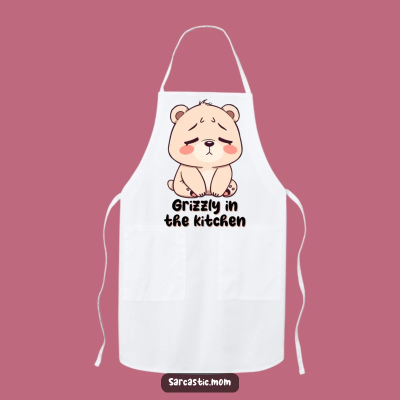 Funny Bear Mom Tired Sigh Apron: Cook with Love, Even When Tired