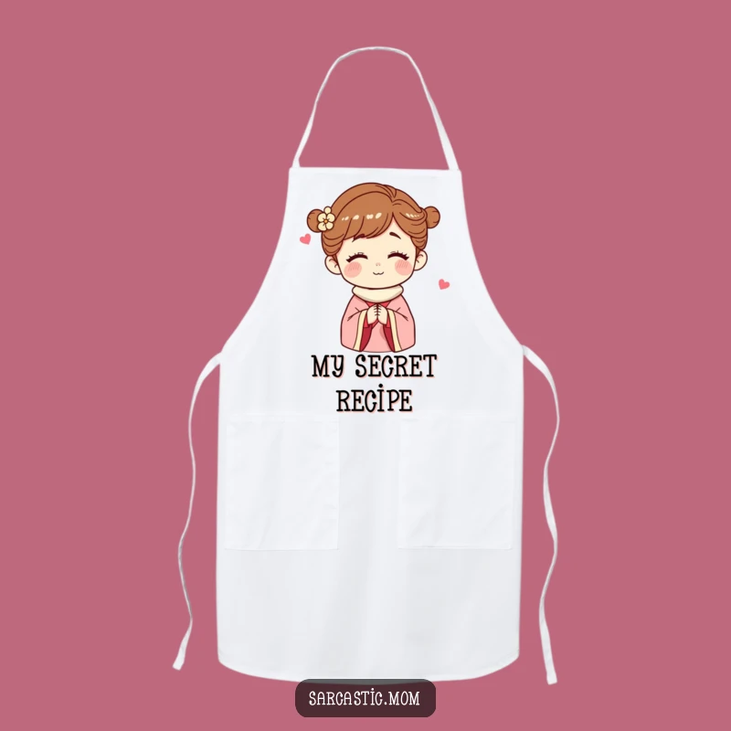 Funny Kitchen Mom Apron: Mother Figure's Secret Wink Design for a Humorous Gift