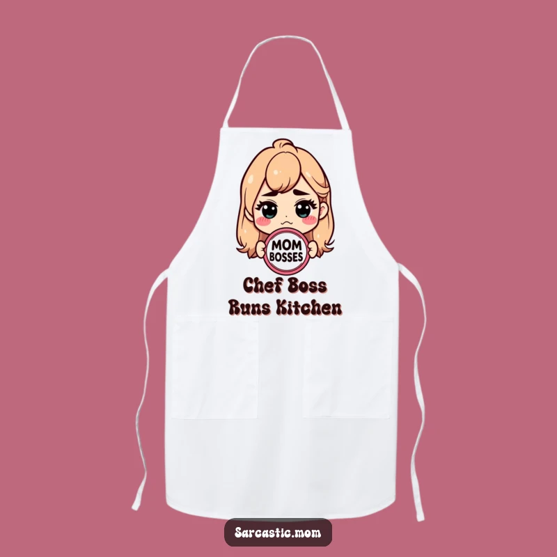 Funny Mom Boss Apron: Sarcastic Badge Kitchen Power, Hilarious Chef Gift
