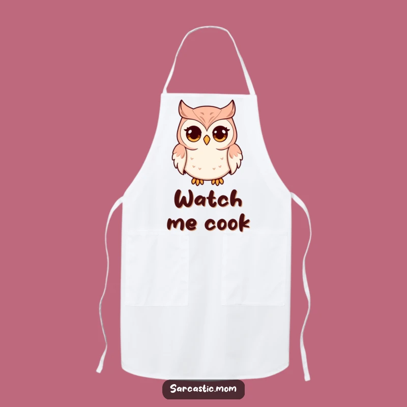 Funny Owl Mom Apron: Wise Wide-Eyed Kitchen Wear, Perfect Humorous Mom Gift