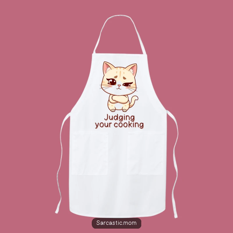 Funny Skeptical Cat Mom Apron: Rule the Kitchen with Sass!