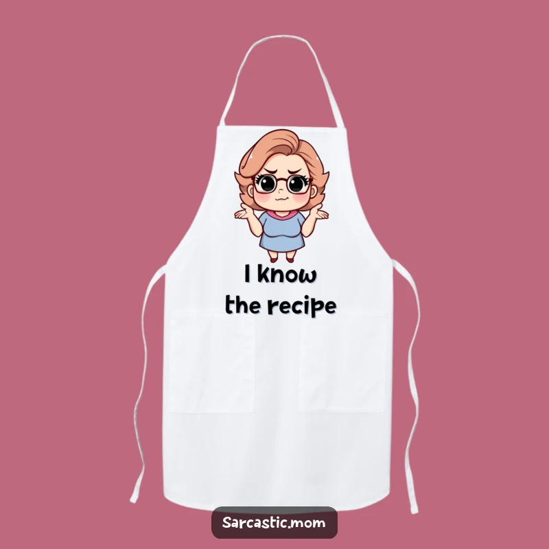 Funny Sarcastic Mom Apron: Shrugging Smirk Kitchen Style, Hilarious Chef Gift