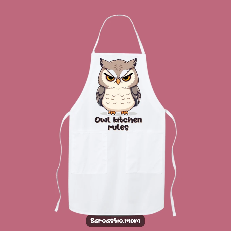Funny Owl Mom Stern Sigh Apron - Kitchen Wisdom for Hilarious Moms