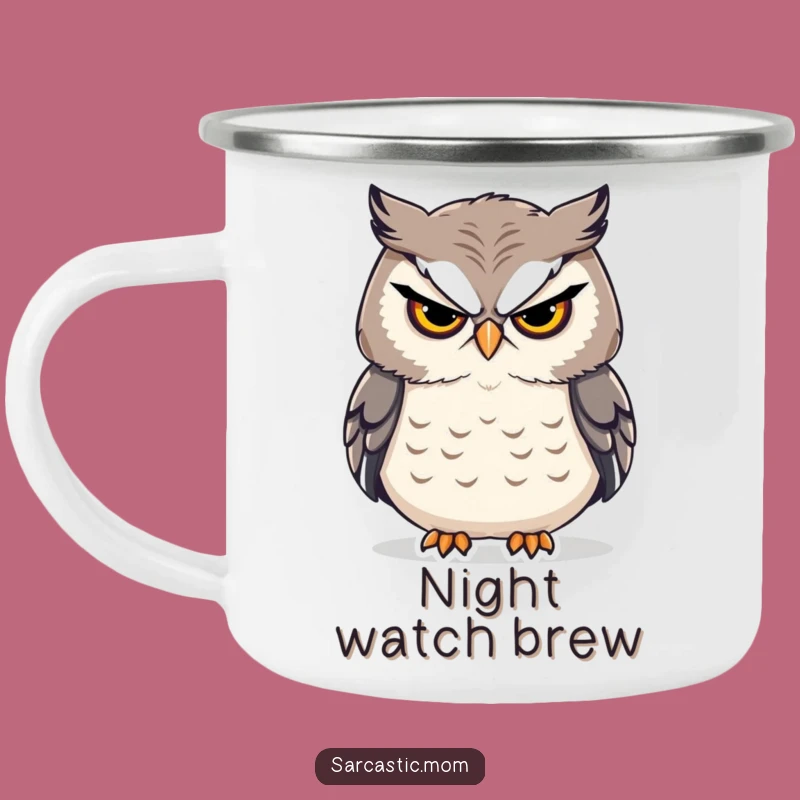 Durable Funny Owl Mom Stern Sigh Camping Mug - Adventure-Ready and Hilarious