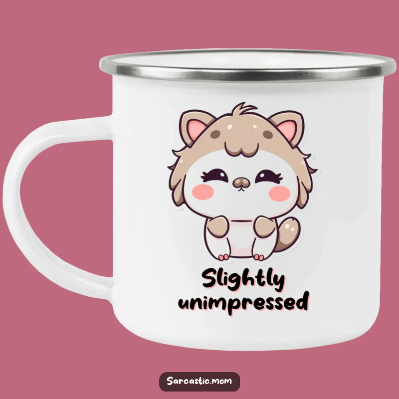 Funny Kawaii Mom Eye Roll Camping Mug - Hilarious Sips for Playful Moms!