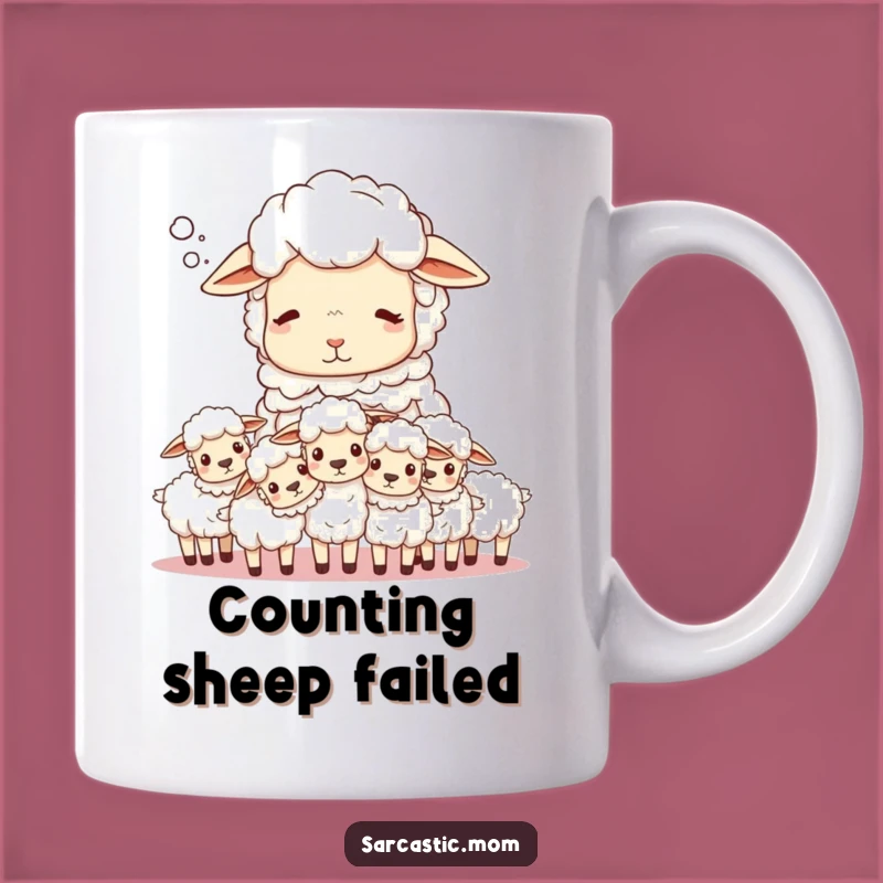 Funny Sheep Mom Sighing Mug: Counting Lambs, Parenting Humor!