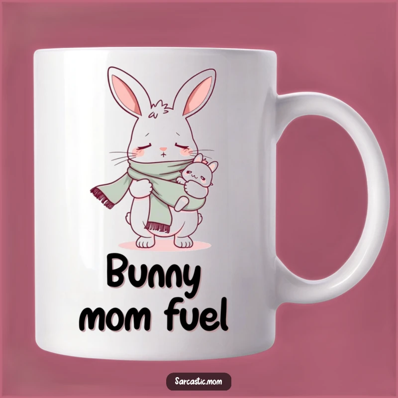 Funny Bunny Mom Baby Sling Scarf Mug - Hilarious Gift for Exhausted Mothers