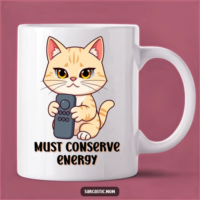 Funny Cat Mom Remote Control Mug - Determined Mom Gift, TV Lover Present