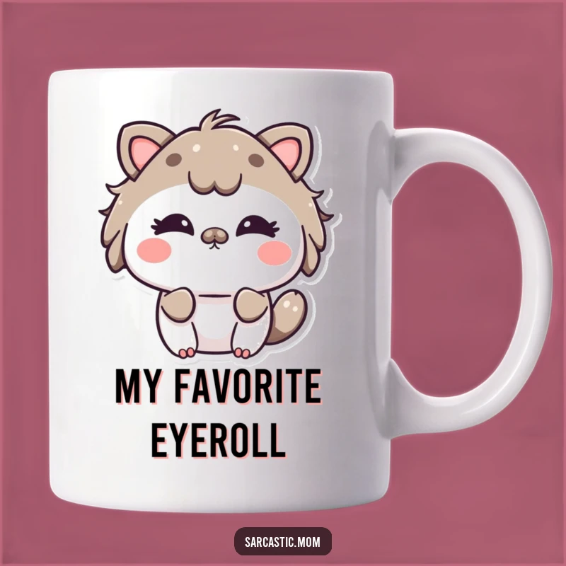 Funny Kawaii Mom Animal Mug - Playful Eye Roll for Hilarious Moms!