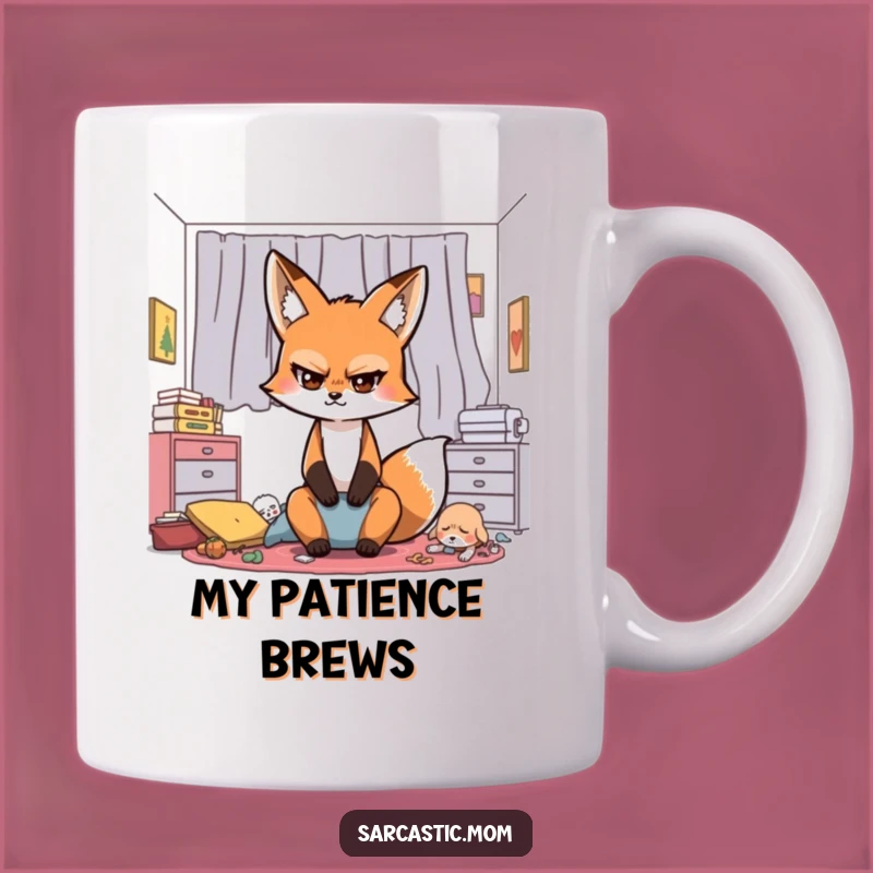 Funny Sarcastic Fox Mom Mug: Eye-Rolling Humor for Messy Room Moms