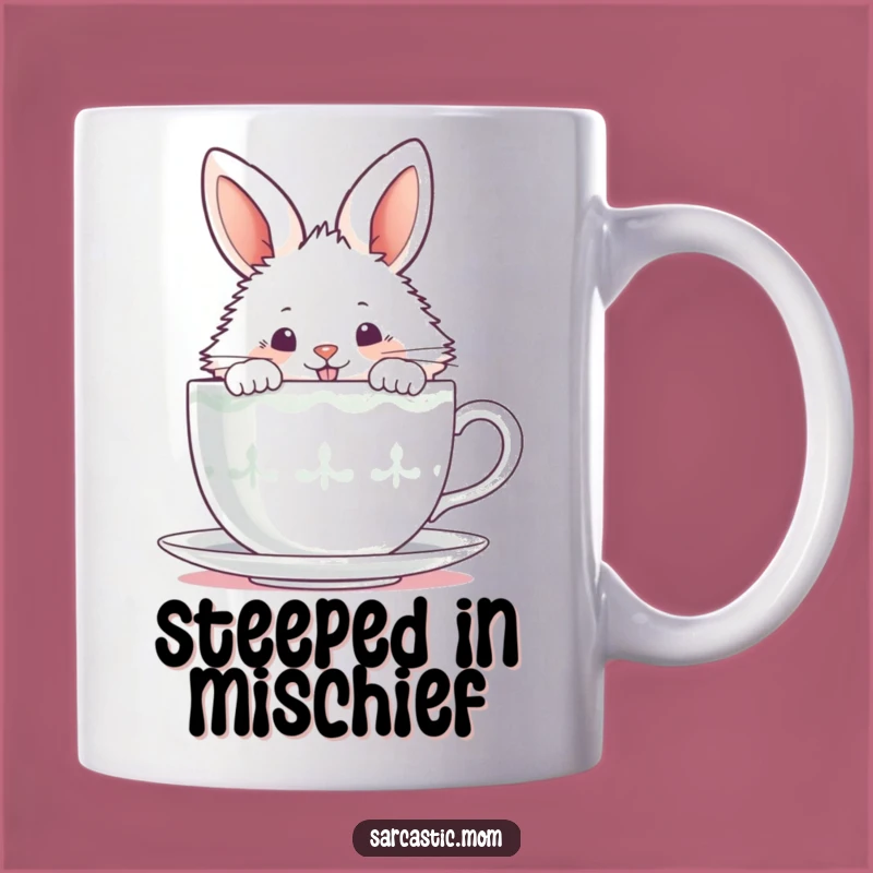 Funny Bunny Tea Time Mug - Mischievous Peek, Perfect Tea Lover Gift!