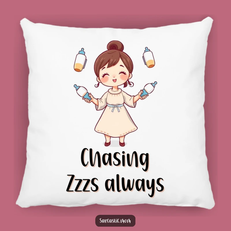 Funny Mom Pillow: Cozy Juggling Parent Comfort for a Touched-Up Mom