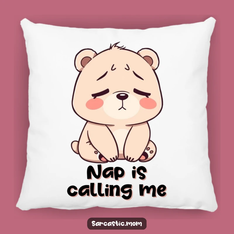 Comforting Funny Bear Mom Tired Sigh Pillow: Rest for the Weary