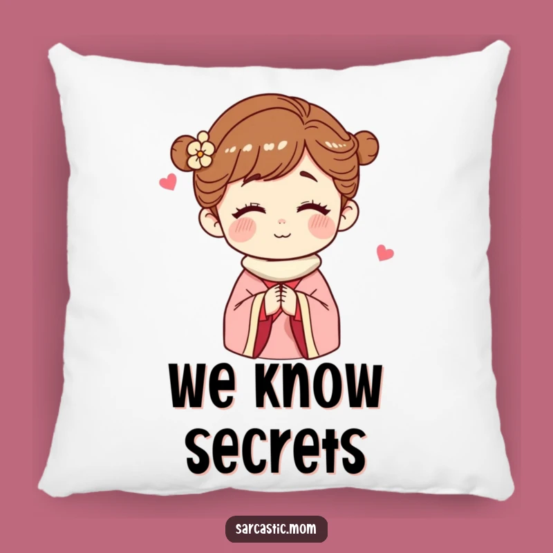 Comforting Funny Mom Pillow: Mother Figure's Secret Wink Cushion for a Cozy Gift