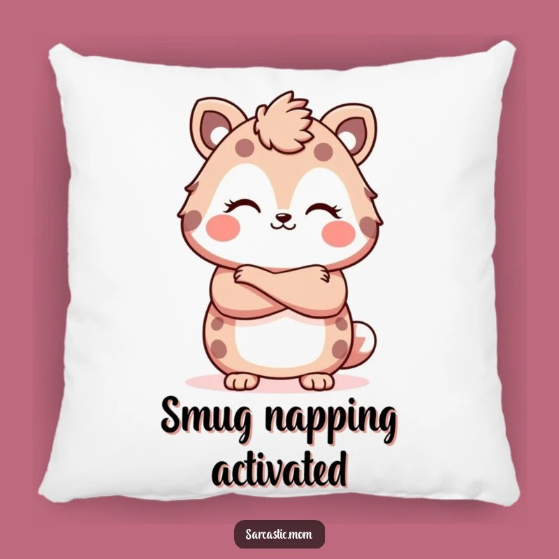 Comfy Funny Kawaii Mom Pillow: Crossed Arms Smirk - Sassy Comfort Gift