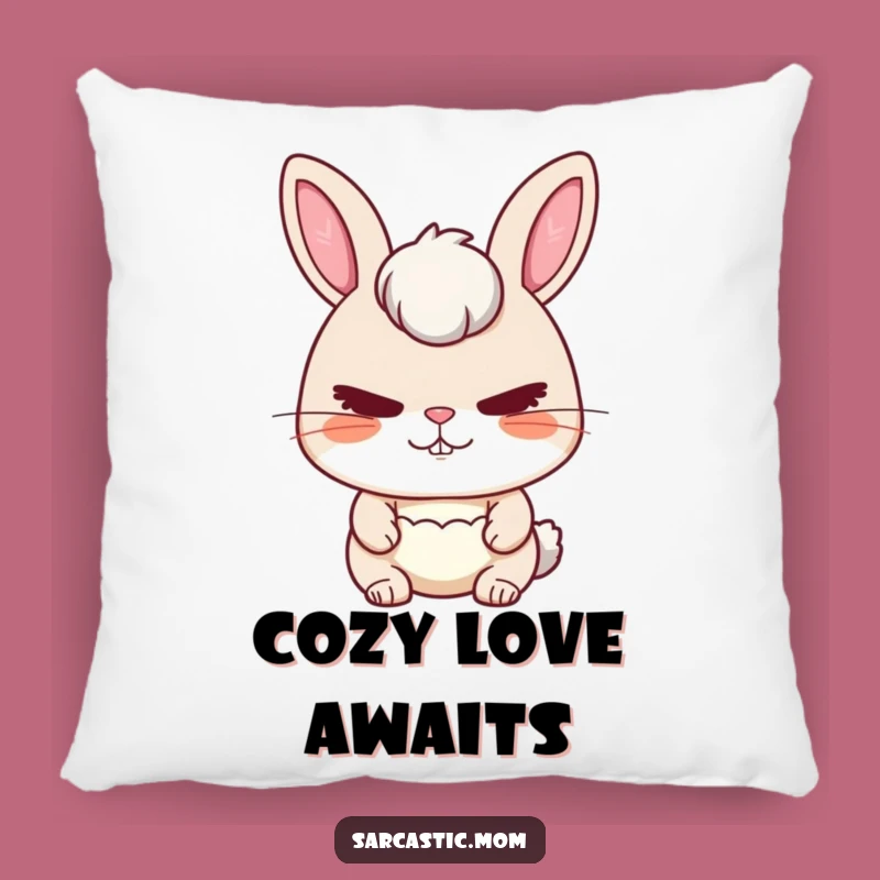 Soft Funny Rabbit Mom Stern Love Pillow: Comfort with Character
