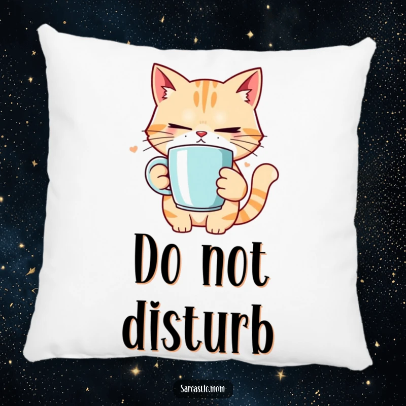 Funny cat mom rolling eyes pillow, soft and decorative, adding humor to home decor for cat lovers.