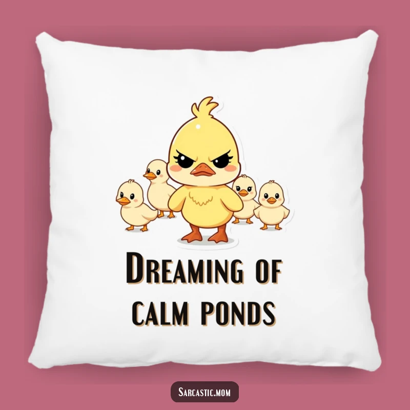 Funny Mother Duck Leading Pillow: Plush Comfort & Hilarious Mom Decor Gift!