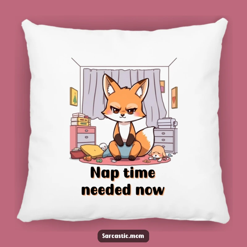 Cozy Funny Sarcastic Fox Mom Pillow: Soft Sarcasm for Your Couch
