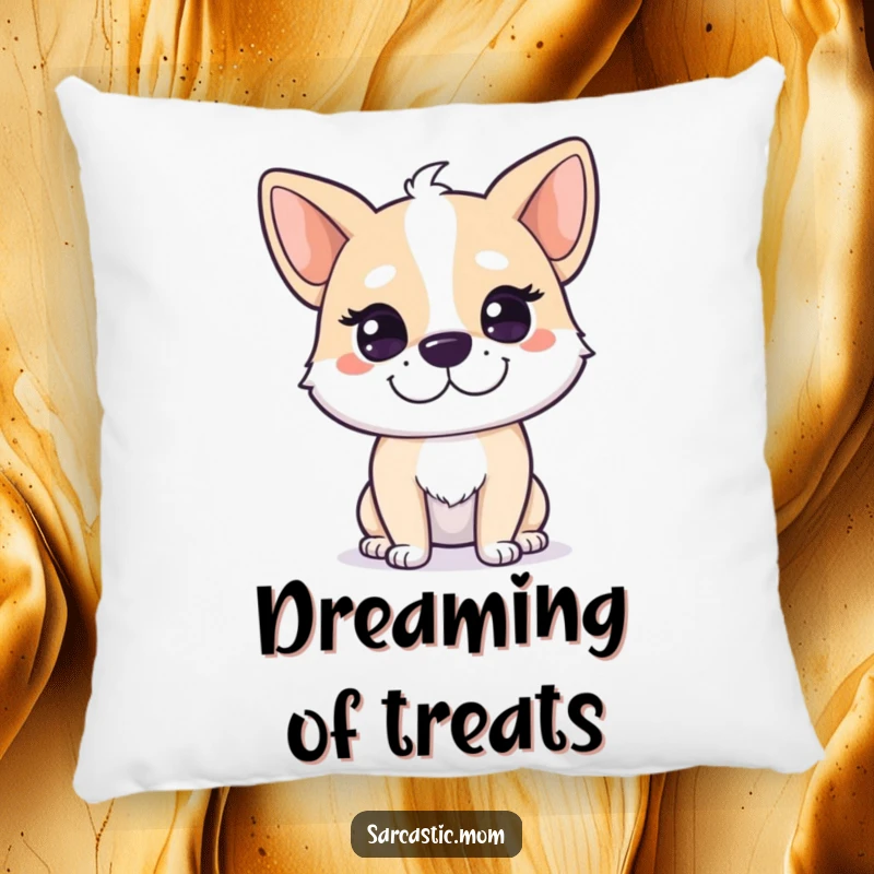 Funny Dog Mom Pillow featuring a dog mom character with a knowing smirk, perfect for lumbar support or decor.