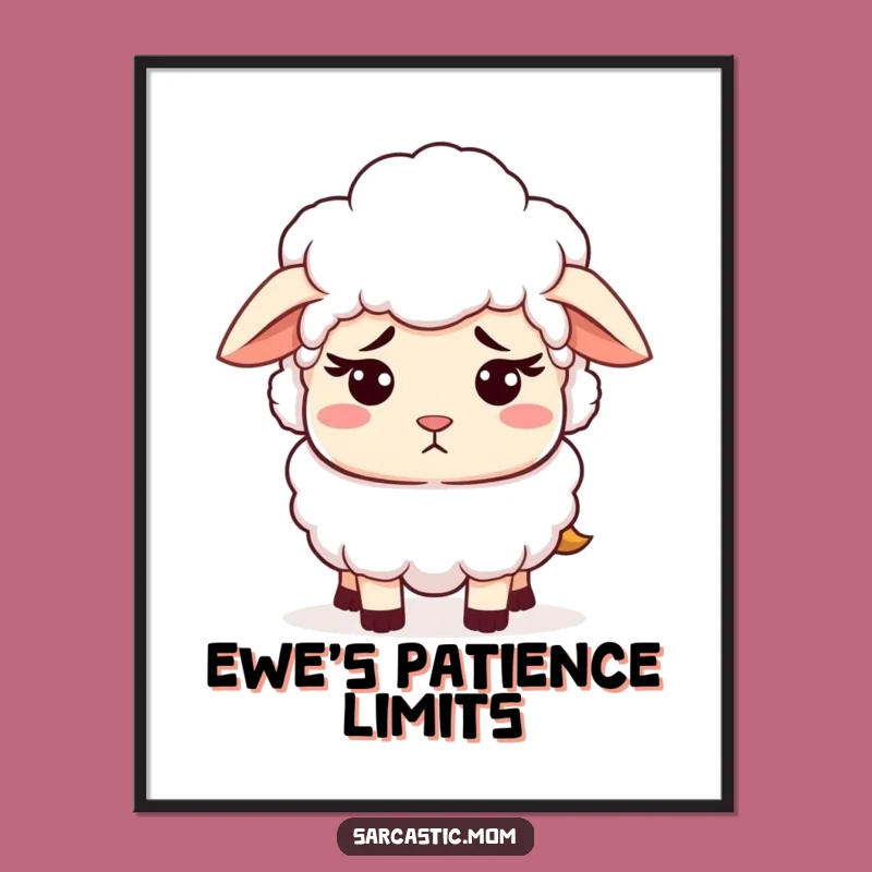 Funny Sheep Mom Digital Art: Patient Printable, Instant Humorous Decor