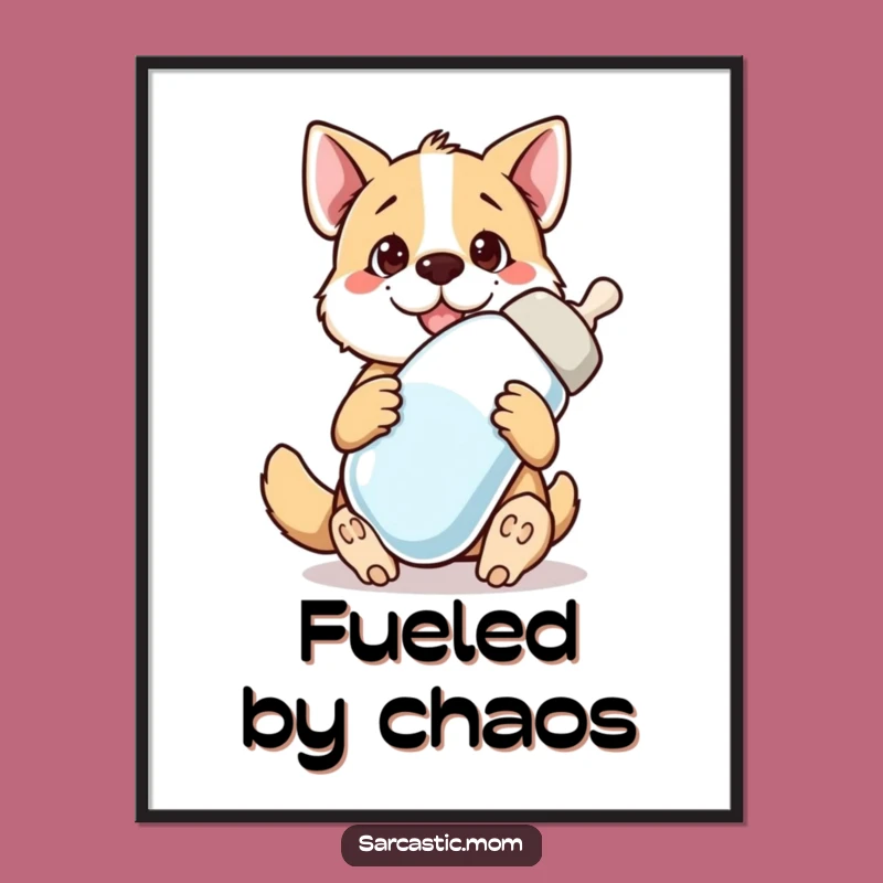 Printable Funny Dog Mom Giant Baby Bottle Art - Instant Hilarious Decor