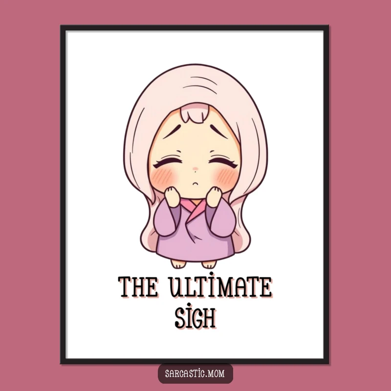 Funny Eye-Roll Mom Digital Art: Humorous Printable Gift for Mothers' Spaces