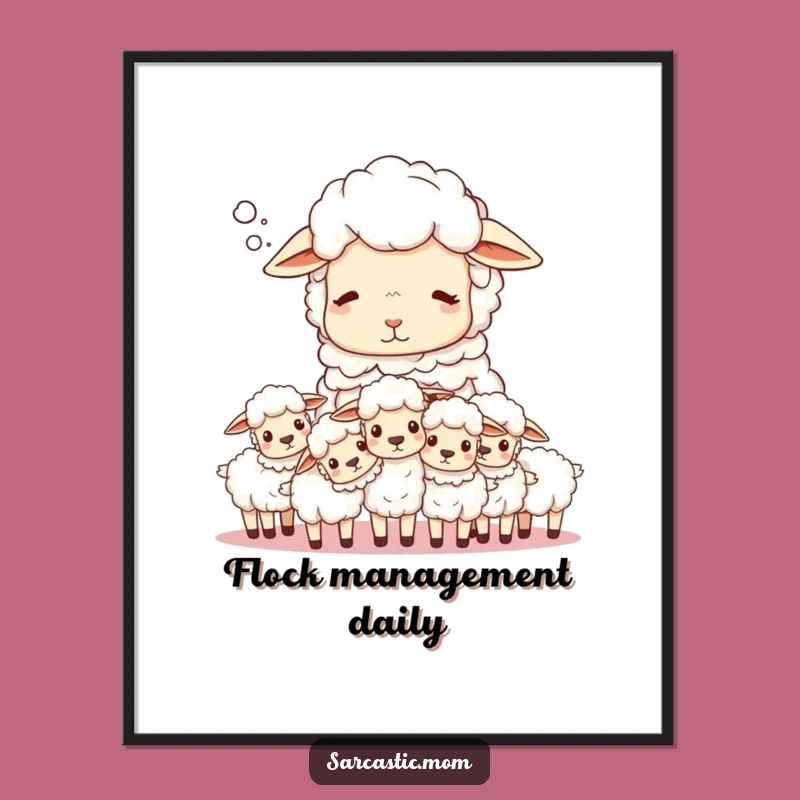 Funny Sheep Mom Digital Art: Instant Parenting Whimsy Print!