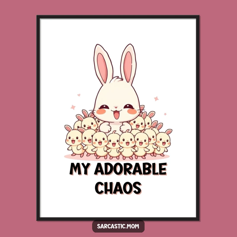 Funny Mama Bunny Digital Art: Instant Download of Overwhelmed Parent Charm