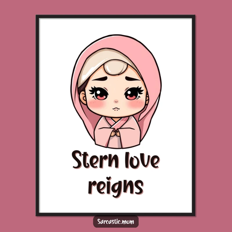 Printable Funny Mom Art: Stern Loving Gaze Mother Figure Wall Decor Gift