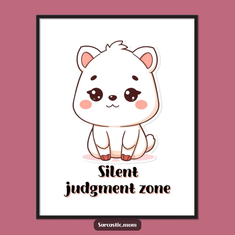 Funny Kawaii Mother Animal Digital Art: Deadpan Stare - Instant Humor Gift