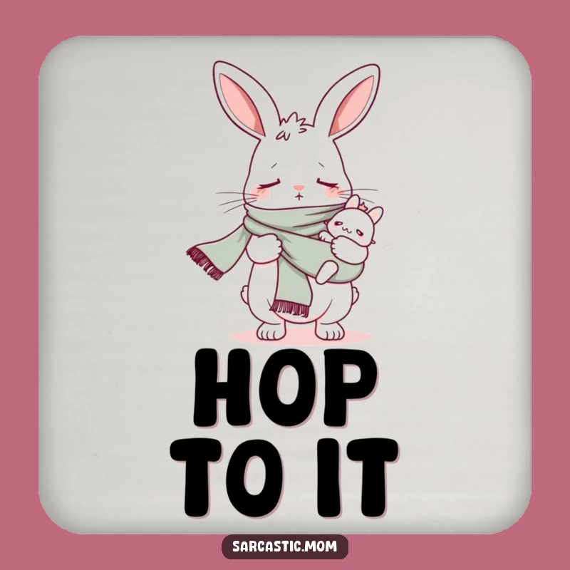 Funny Bunny Mom Baby Sling Scarf Drink Coasters - Protect Surfaces with Hilarious Charm
