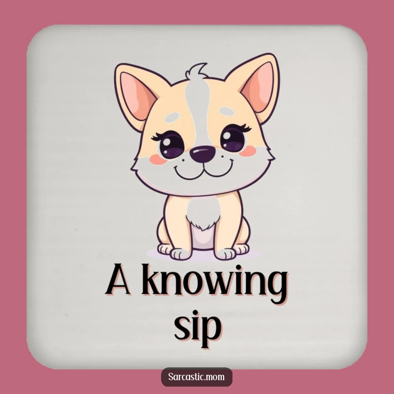 Funny Dog Mom Smirk Coaster: Protect Surfaces with a Smile