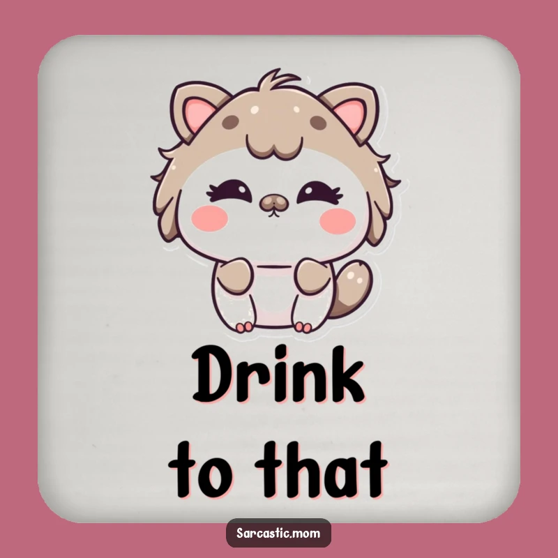 Funny Kawaii Mom Eye Roll Coasters - Protect Surfaces with Hilarious Sass!