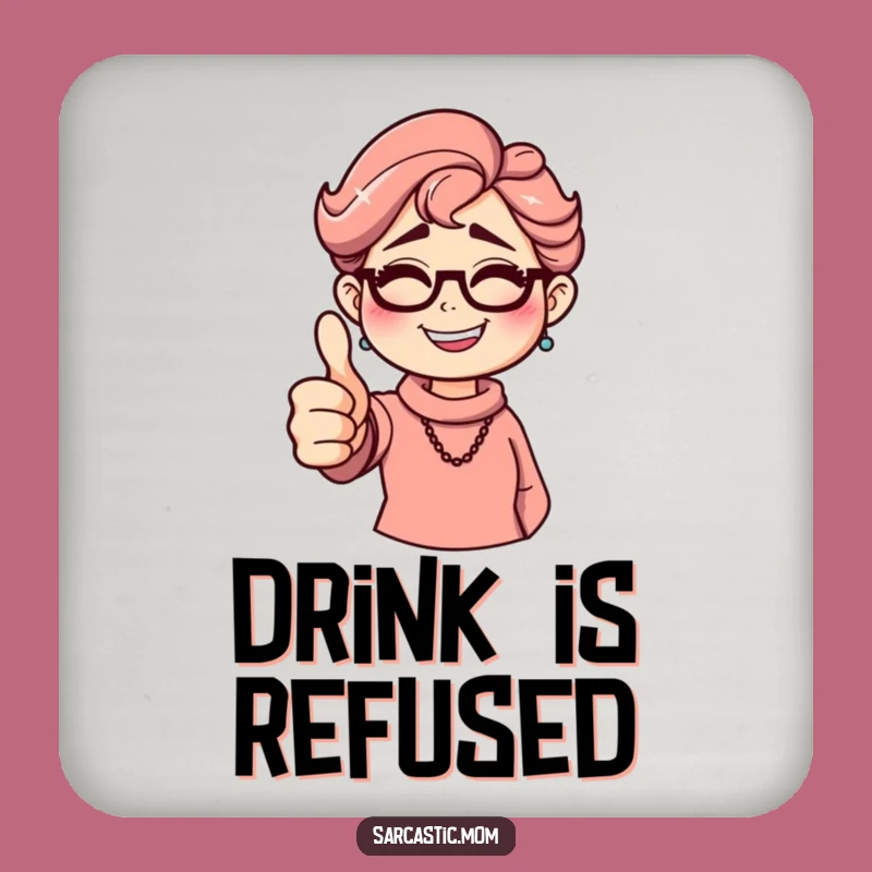 Funny Sarcastic Mom Coasters: Thumbs Down Grin Protection, Hilarious Gift Set for Mom