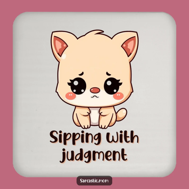 Funny Unimpressed Kawaii Animal Coaster Set: Protect Tables with Subtle Sass Gift