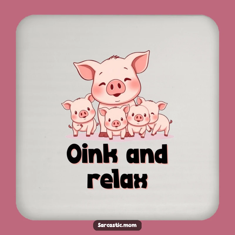 Funny Mother Pig Herding Coaster Set: Protect Surfaces with Hilarious Farm Charm, Gift!