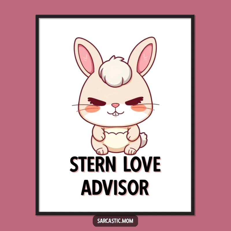 Funny Rabbit Mom Stern Love Poster: Artful Guidance for Your Home