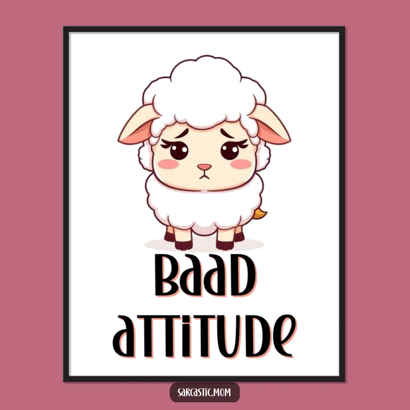Funny Sheep Mom Poster: Patient Sass Art, Whimsical Wall Decor, Unique Mother Gift