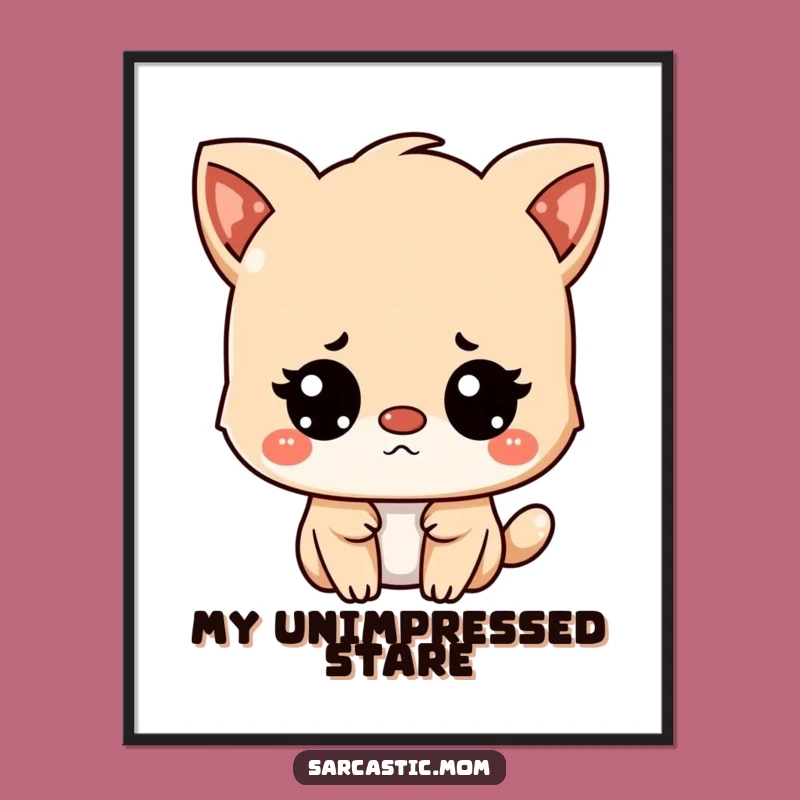 Funny Unimpressed Kawaii Animal Poster: Wall Art with a Hint of Judgment Gift