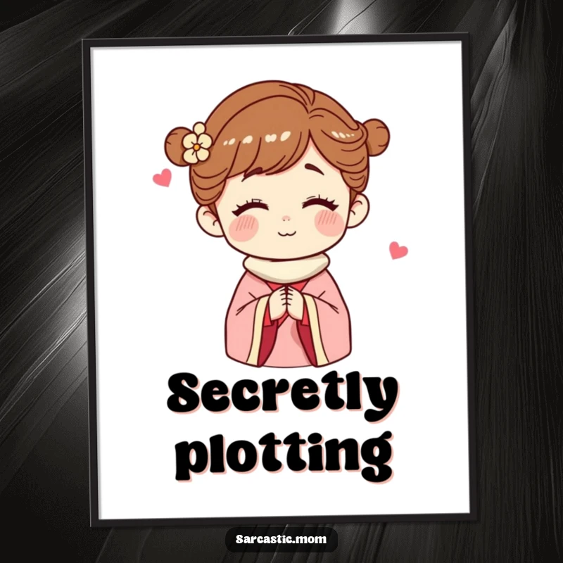 Funny Poster art depicting a mother figure winking, radiating warmth and a sense of shared secrets, adding humor to decor.