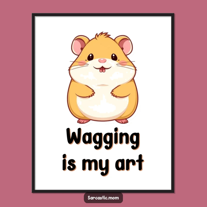 Funny Hamster Mom Poster: Tiny Chin Wag Cute Art Gift