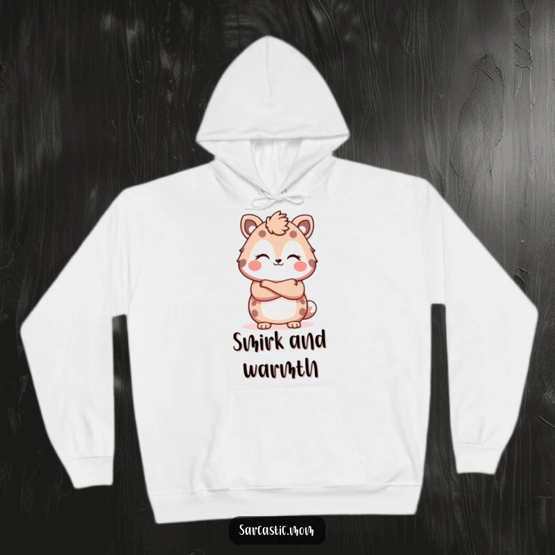 Funny Kawaii mother animal hoodie, with arms crossed and a smirk, symbolizing mom's confident and humorous demeanor, a great funny gift.