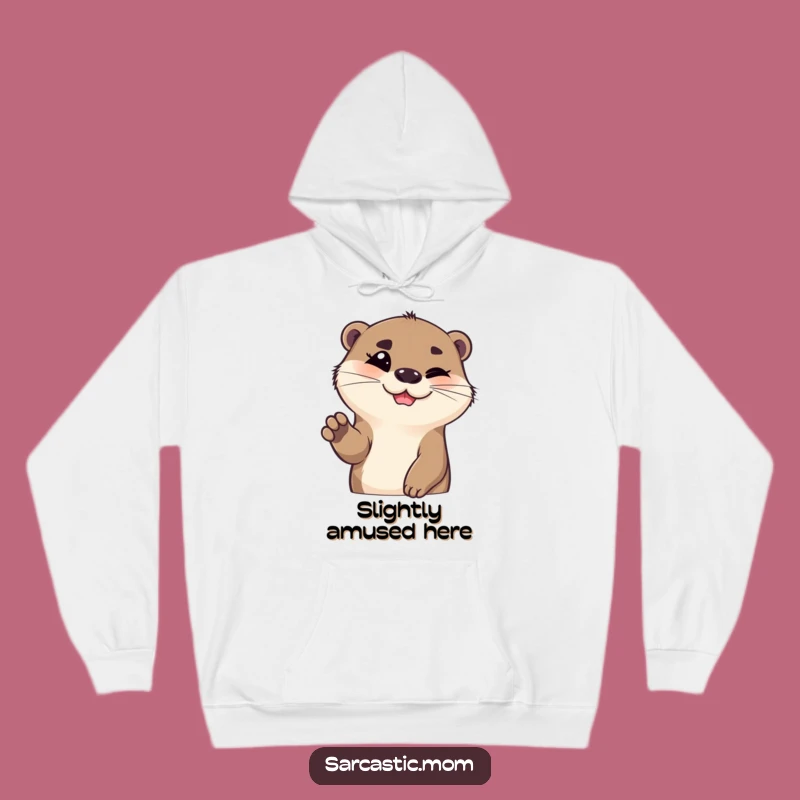 Cozy Funny Otter Eyebrow Hoodie - Warmth with a Wink