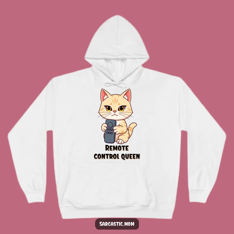 Funny Cat Mom Remote Control Hoodie - Cozy Determined Mom Sweatshirt, Gift