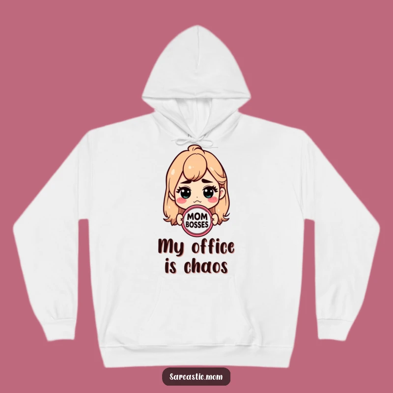Cozy Funny Mom Boss Hoodie: Sarcastic Badge Warmth, Hilarious Gift for the Leader Mom