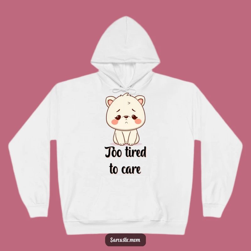 Cozy Funny Kawaii Mom Exhausted Smile Hoodie - Comforting Mom Gift