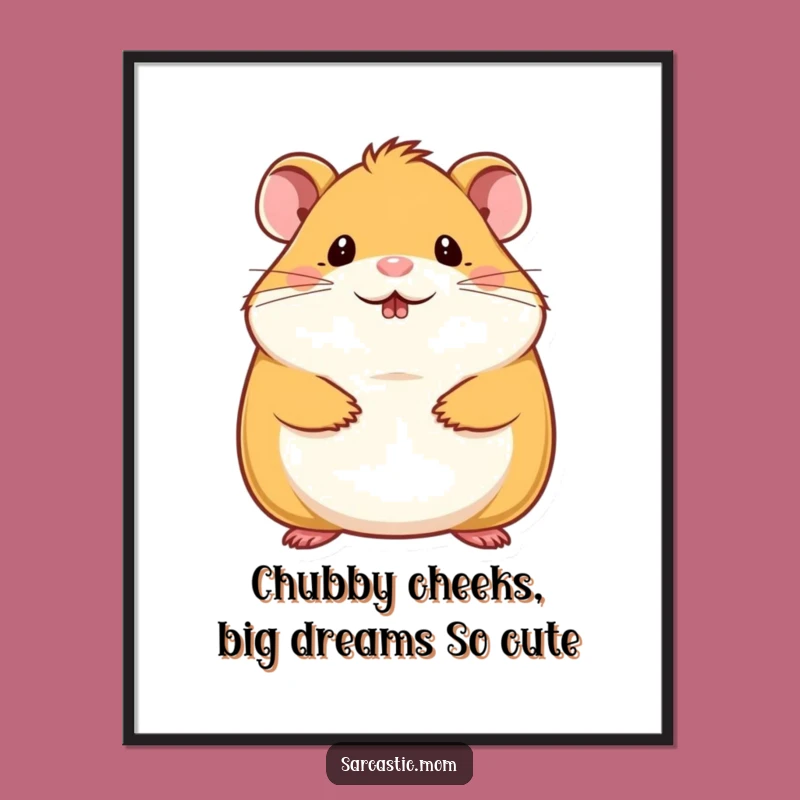 Adorable Hamster Mom Tiny Chin Wag Free Printable Wall Art - Cute Downloadable Decor
