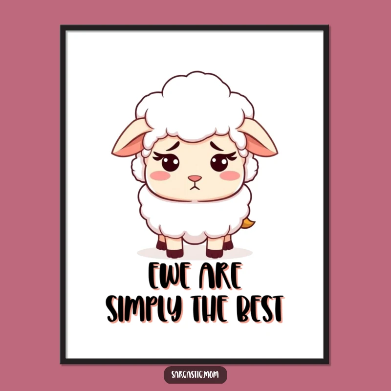 Free Printable Sheep Mom Wall Art: Exasperated Funny Downloadable Decor